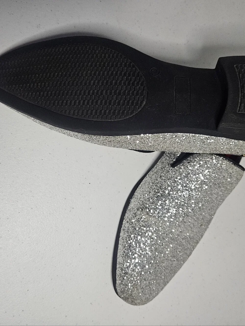 Men's Silver Glitter Slip-On Loafers